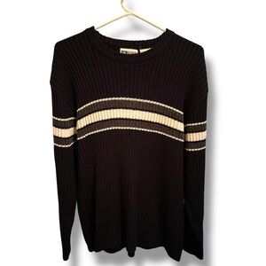 Vintage Untied Black and White Striped Sweater